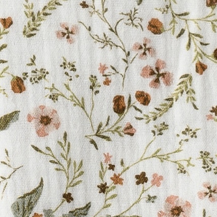 Couverture/plaid gaze de coton fleur vintage ♡